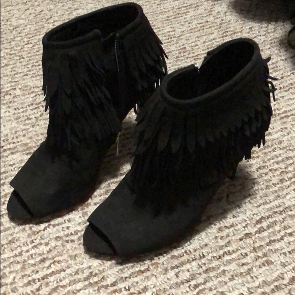 VC Signature fringe open toe bootie - Picture 1 of 3